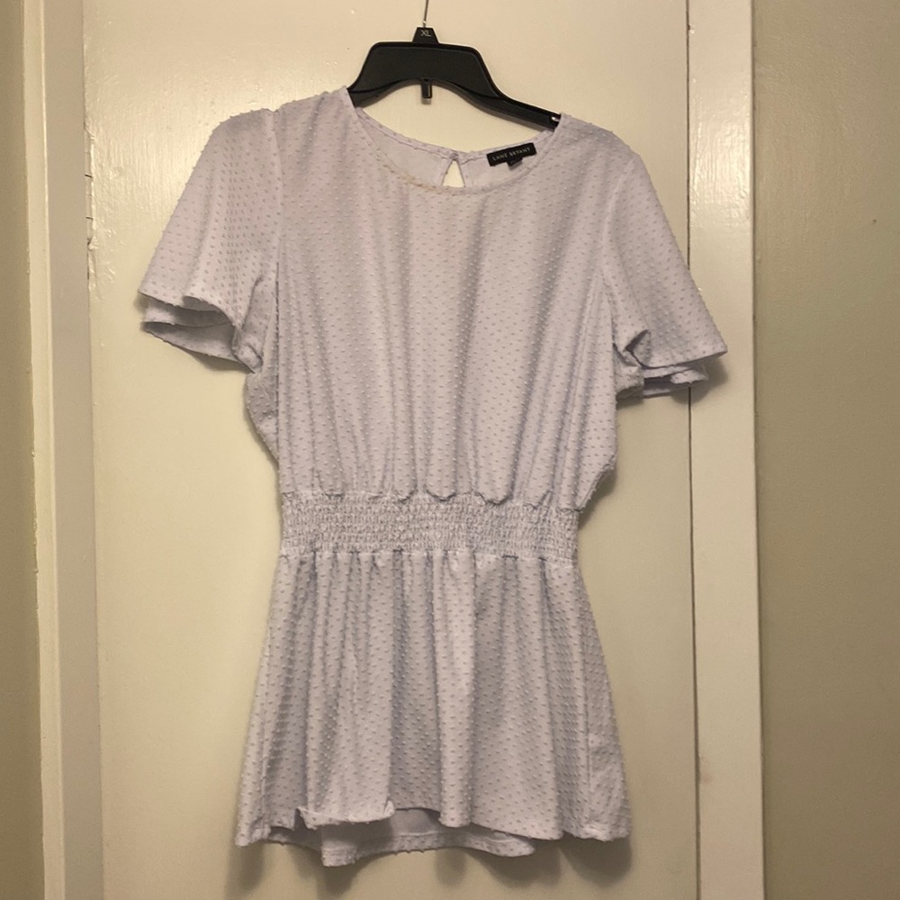 Lane Bryant white blouse.  Short sleeve.  Flattering 14/16